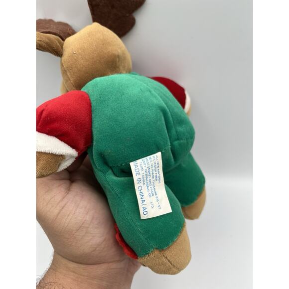 MTY International Vintage Reindeer Christmas Plush With Slippers - Picture 3 of 4